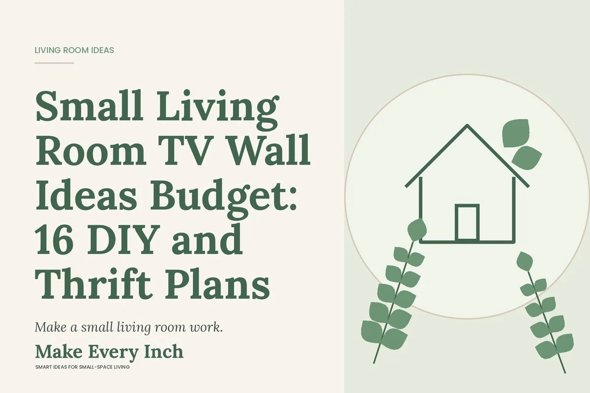 Small Living Room TV Wall Ideas Budget: 16 DIY and Thrift Plans, Make Every Inch cover with a house and leaf illustration