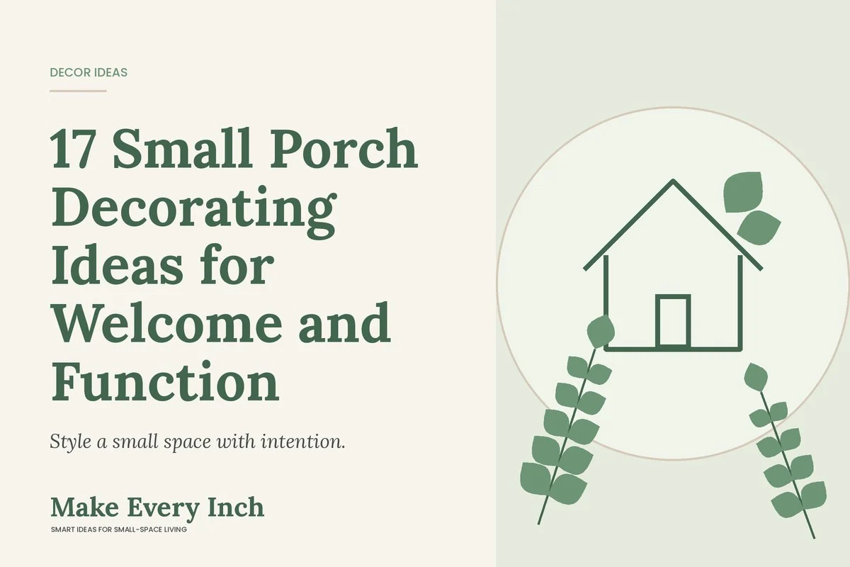 17 Small Porch Decorating Ideas for Welcome and Function, Make Every Inch cover with a house and leaf illustration