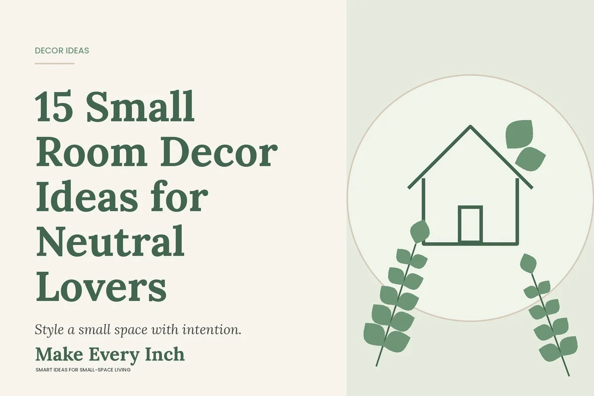 15 Small Room Decor Ideas for Neutral Lovers, Make Every Inch cover with a house and leaf illustration