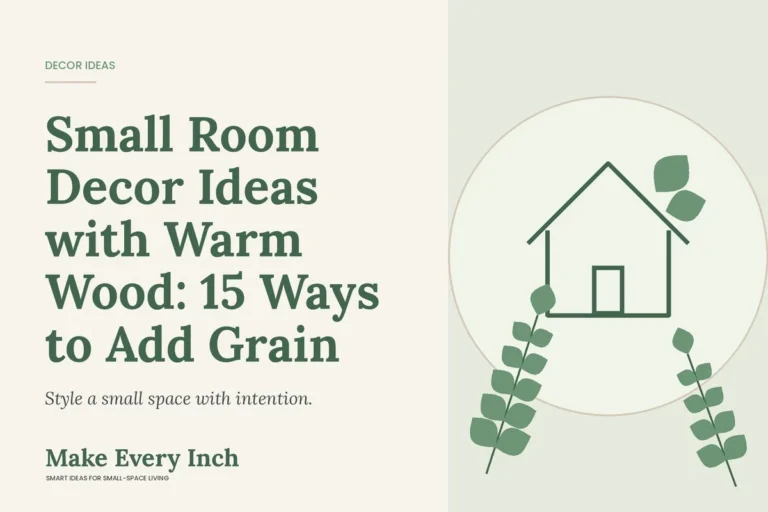 Small Room Decor Ideas with Warm Wood: 15 Ways to Add Grain, Make Every Inch cover with a house and leaf illustration
