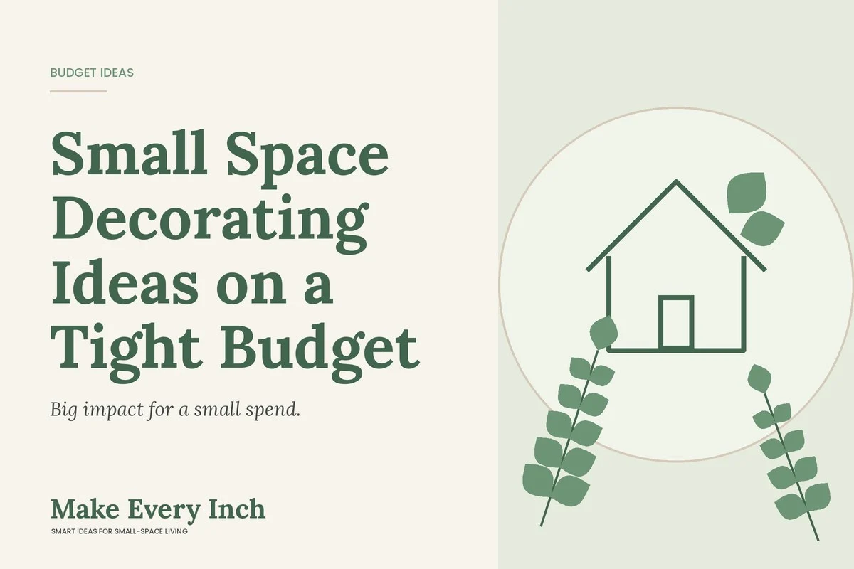Small Space Decorating Ideas on a Tight Budget, Make Every Inch cover with a house and leaf illustration