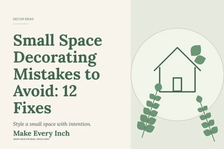 Small Space Decorating Mistakes to Avoid: 12 Fixes, Make Every Inch cover with a house and leaf illustration