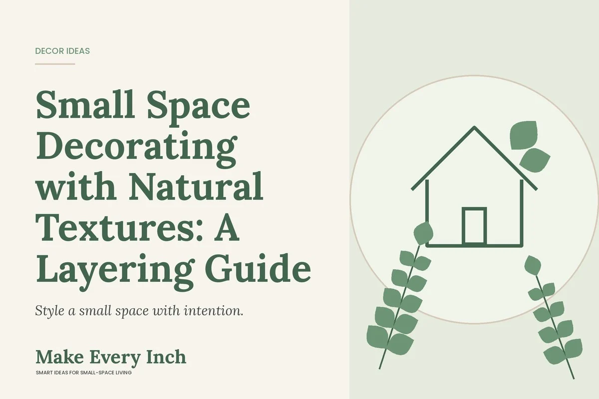 Small Space Decorating with Natural Textures: A Layering Guide, Make Every Inch cover with a house and leaf illustration