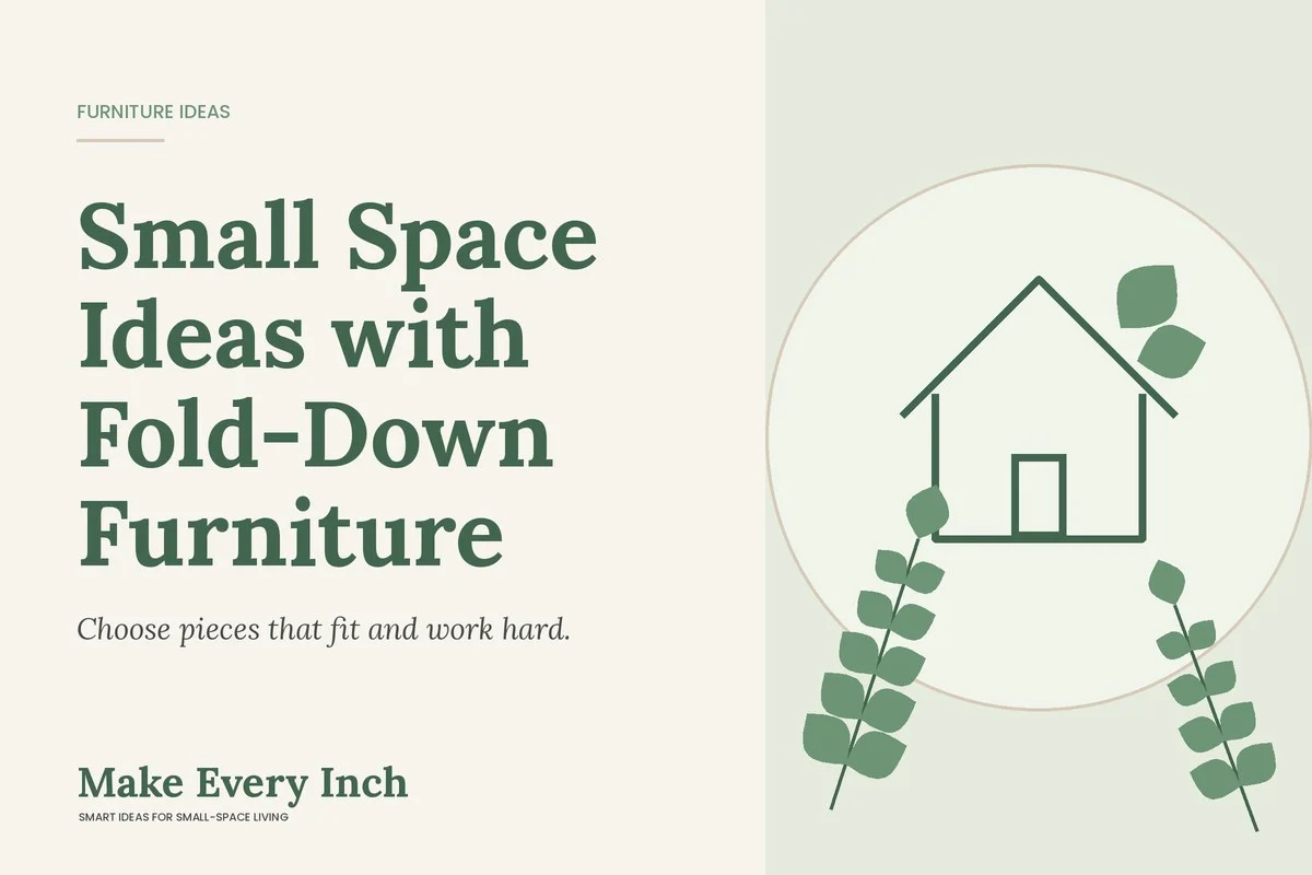 Small Space Ideas with Fold-Down Furniture, Make Every Inch cover with a house and leaf illustration