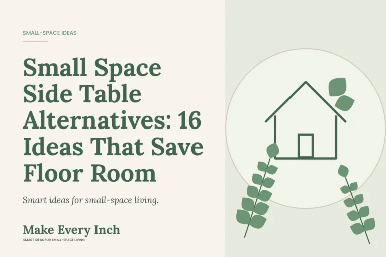 Small Space Side Table Alternatives: 16 Ideas That Save Floor Room, Make Every Inch cover with a house and leaf illustration