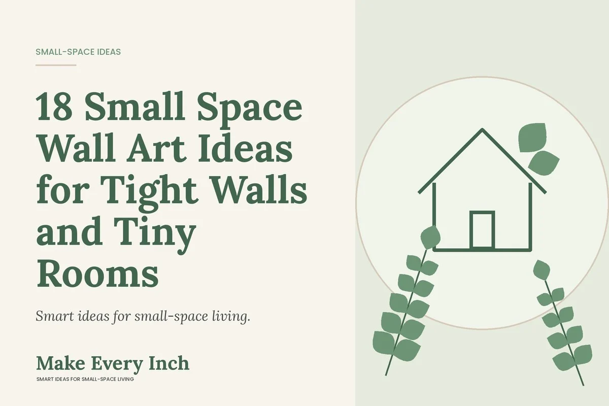 18 Small Space Wall Art Ideas for Tight Walls and Tiny Rooms, Make Every Inch cover with a house and leaf illustration