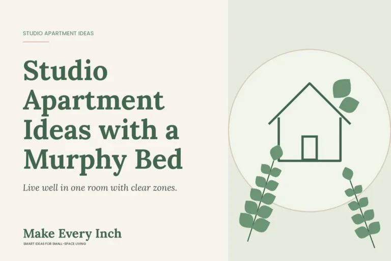 Studio Apartment Ideas with a Murphy Bed, Make Every Inch cover with a house and leaf illustration