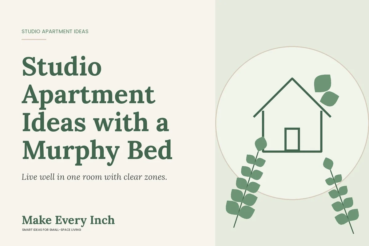 Studio Apartment Ideas with a Murphy Bed, Make Every Inch cover with a house and leaf illustration