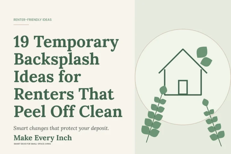 19 Temporary Backsplash Ideas for Renters That Peel Off Clean, Make Every Inch cover with a house and leaf illustration