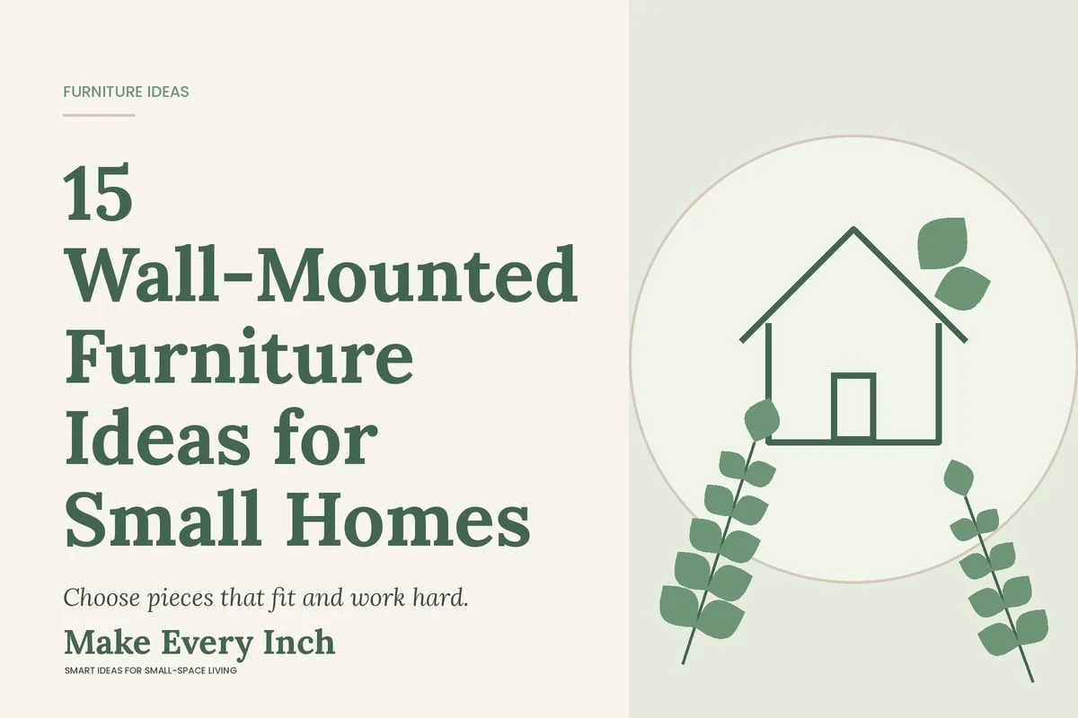 15 Wall-Mounted Furniture Ideas for Small Homes, Make Every Inch cover with a house and leaf illustration