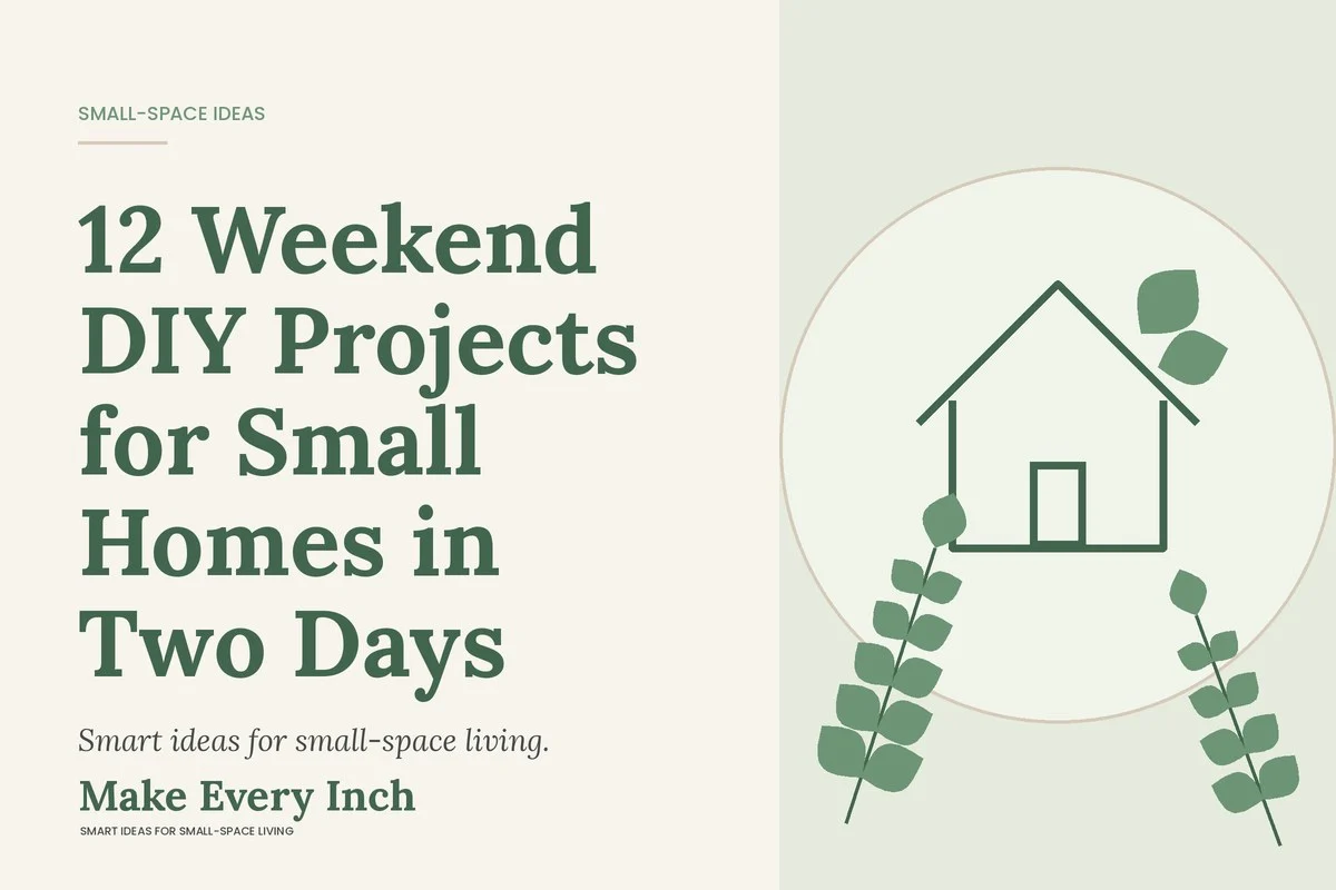 12 Weekend DIY Projects for Small Homes in Two Days, Make Every Inch cover with a house and leaf illustration